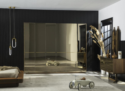 Bedroom dresser wardrobe furniture furniture glass cabinet 2-piece set.